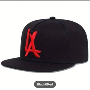 LA Vintage Embroidery Baseball Cap Black Hip Hop Snapback Hat Adjustable Sunscre